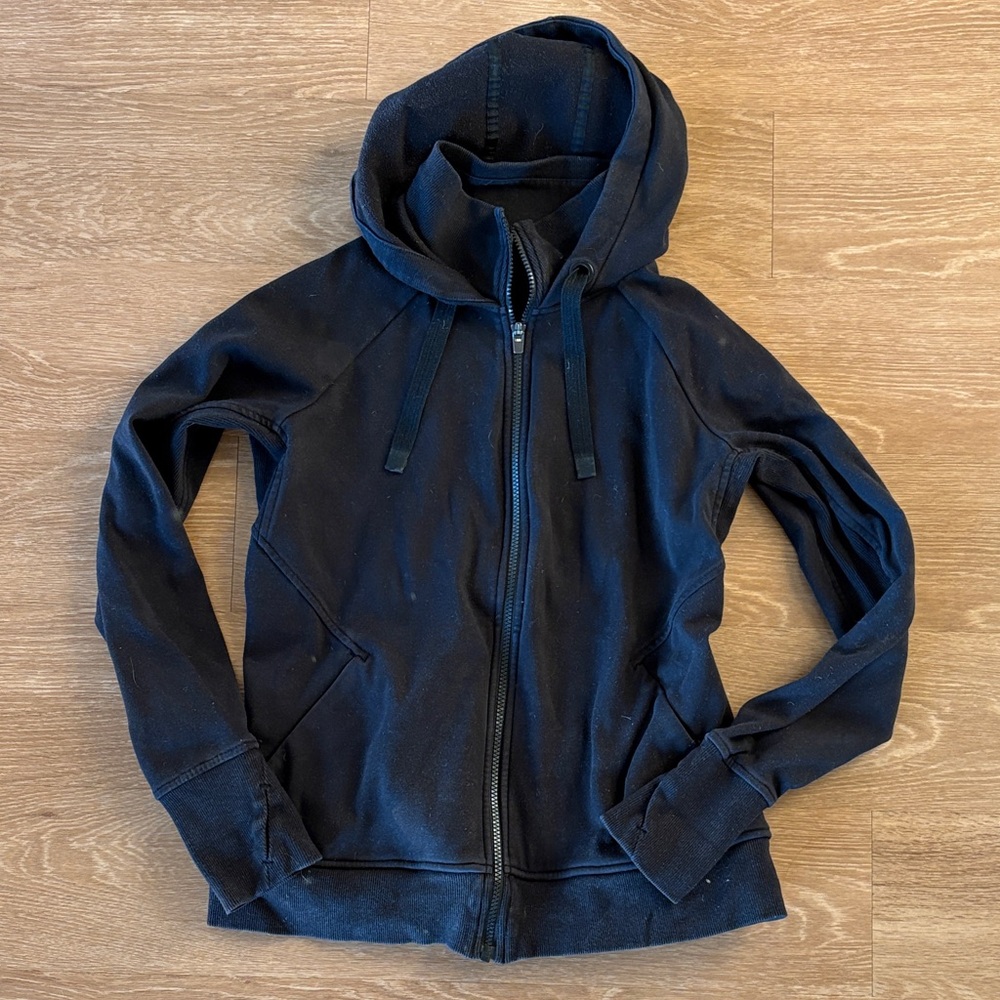 Athleta Medium Black Zip Up Hoodie Sweatshirt